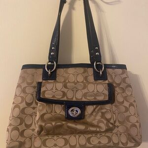 Coach Beige and Black Shoulder Bag